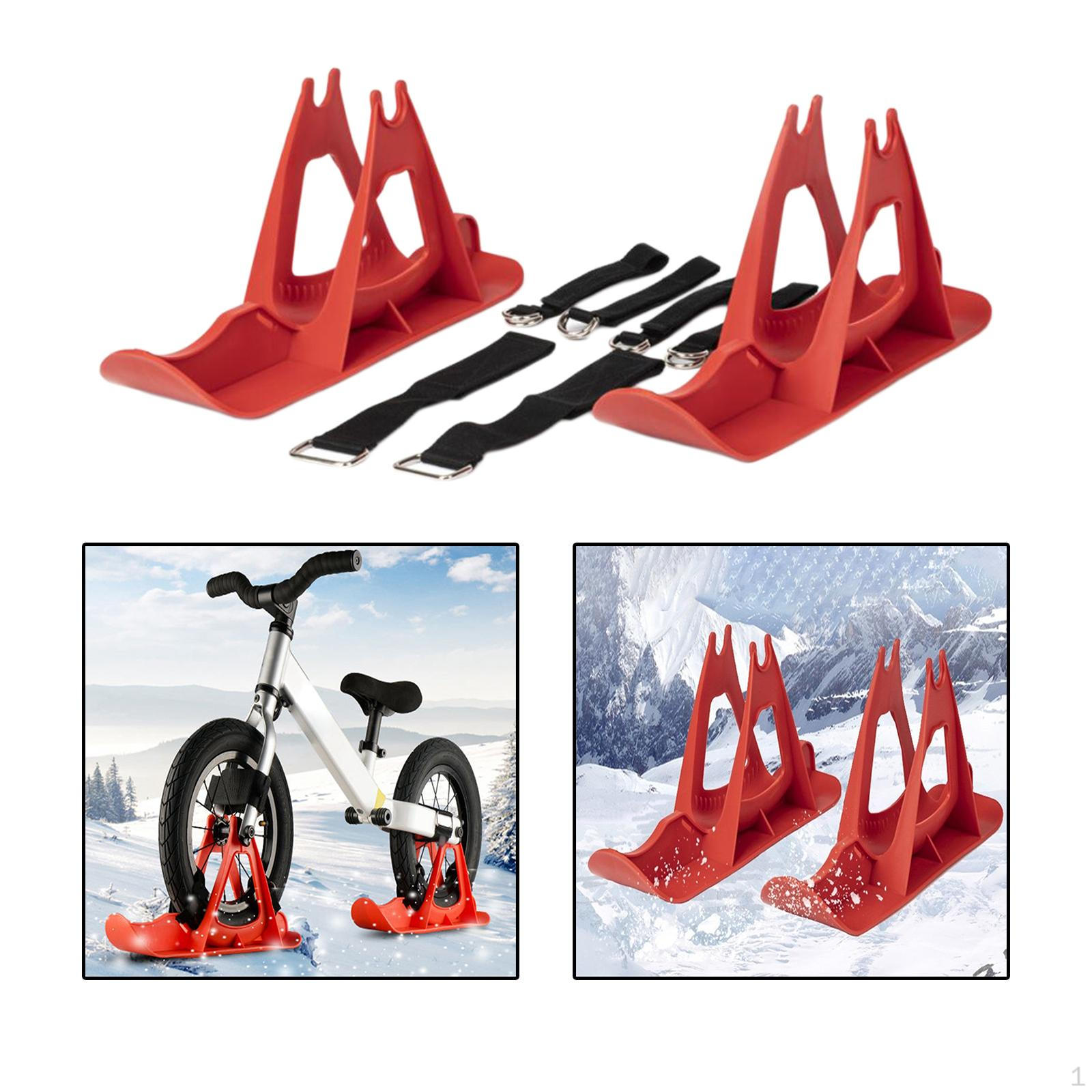 

2 в 1 Санки Лижні Сани Велосипед Лижний Сани Без Педалей Тренувальні Велосипеди Тримач Зимові Снігові Сани для червоний