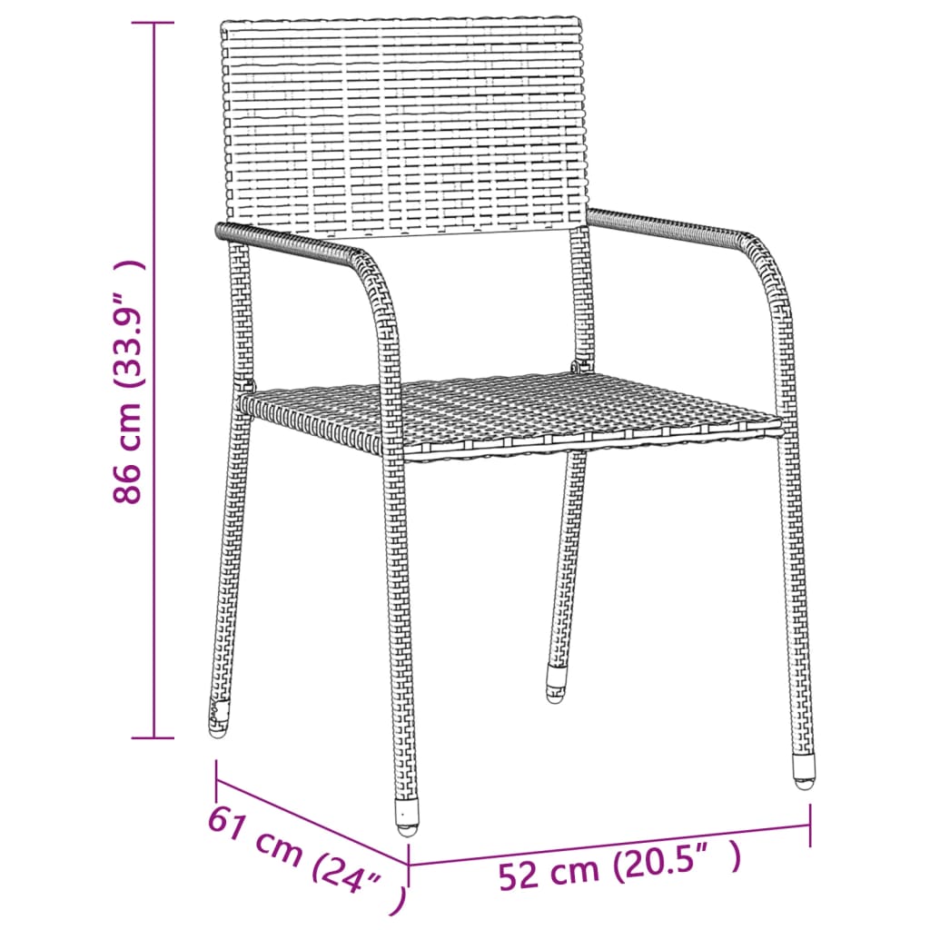 7 Piece Garden Dining Set Poly Rattan Grey