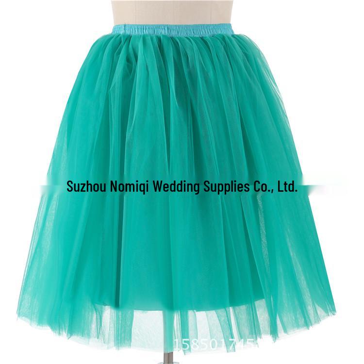Elegant Five-Layer Tulle Half-Length Puffy Skirt - 65cm Long