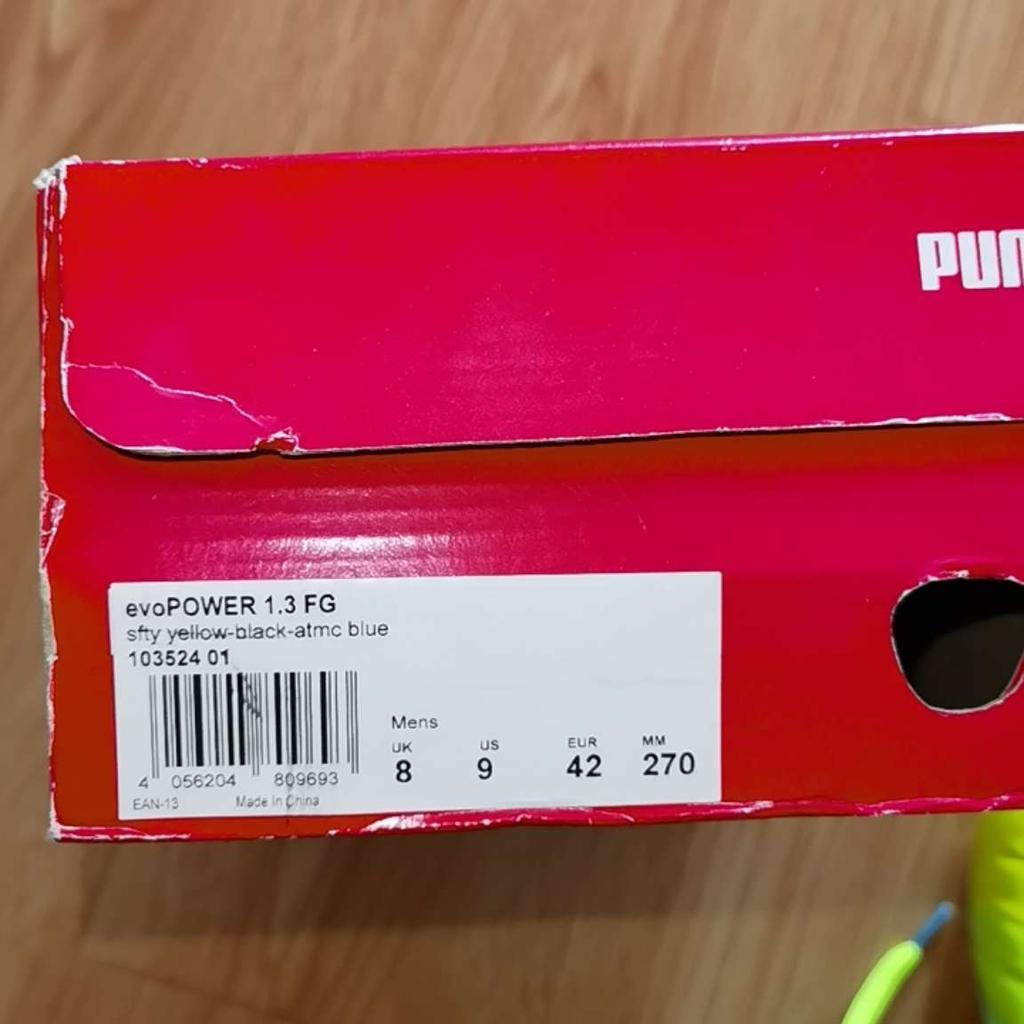 Puma Evopower 1.3 Multi-Ground FG (Rubber Long Stud) Slip-Resistant Durable Soccer Shoes Men Soccer Shoes Blue Green 103524-01