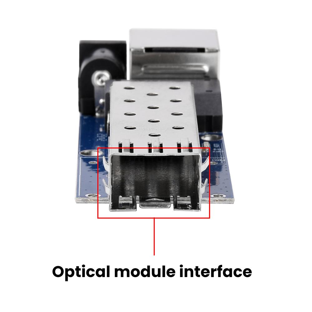 Gigabit Mini Optisk Mediekonverter SFP Ethernet-svitsj 1 Fiber 1 Rj45 100/1000Mbp DC 5-12V Optisk Transceiver Fibra Switch