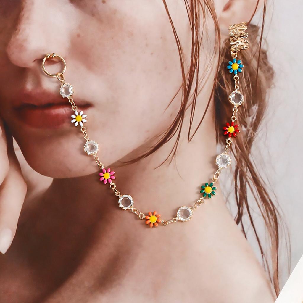 Nose to Ear   Chain Metal Fashion Unique Fadeproof Nose   Body Jewelry for Women Girl