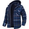 Men's Autumn and Winter Models Thick Cotton Coat Plaid Long-sleeved Loose Hooded Jacket Jacket