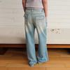 GREEN BELT Women's Blue Rhinestone Distressed Straight Jeans