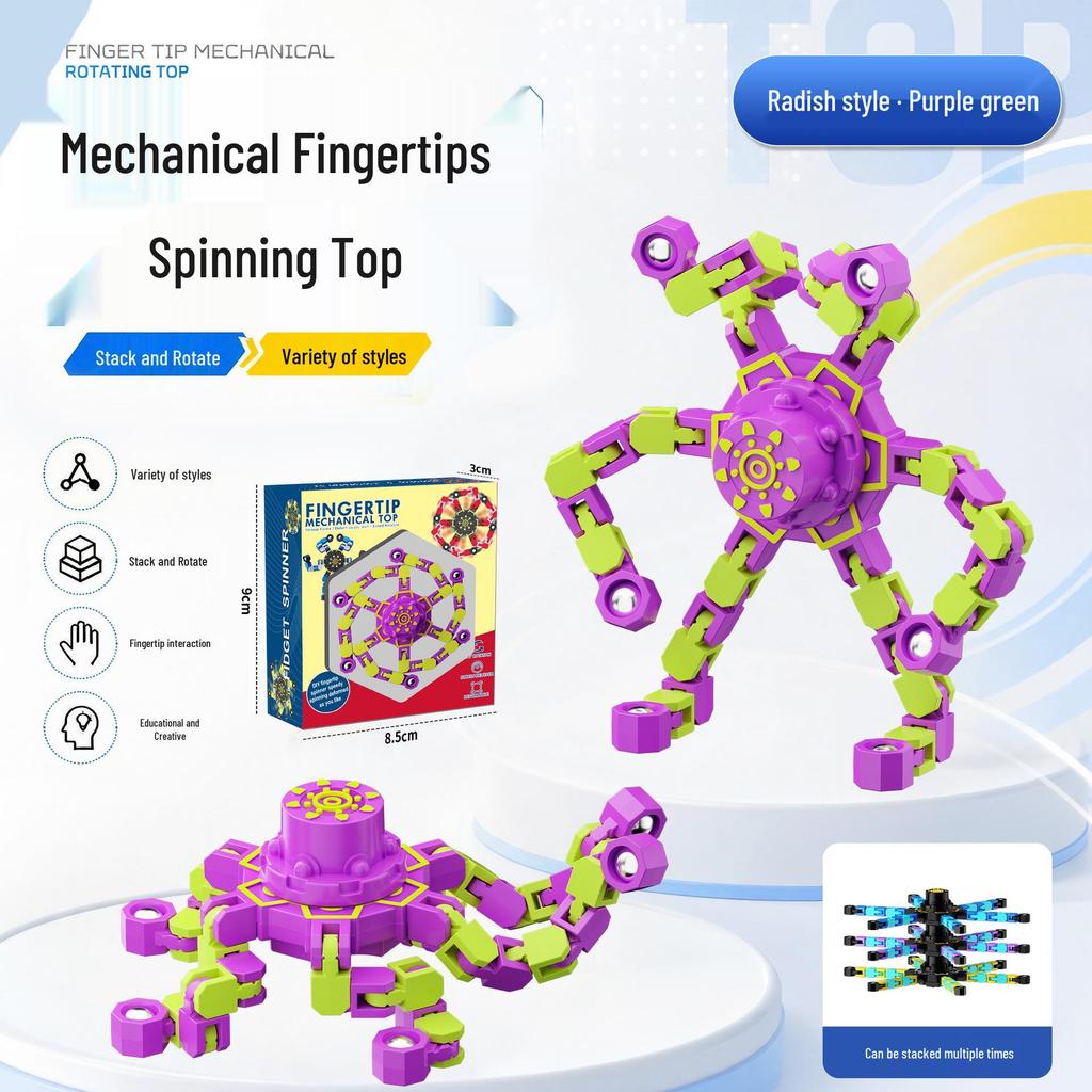Deformable Luminous Gyro Toy for Kids - Educational Stress-Relief Mechanical Spinner