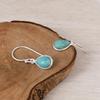 Kingman Turquoise Pear Earrings – 925 Sterling Silver Drop Earrings – Teardrop Gemstone Jewelry for Women.