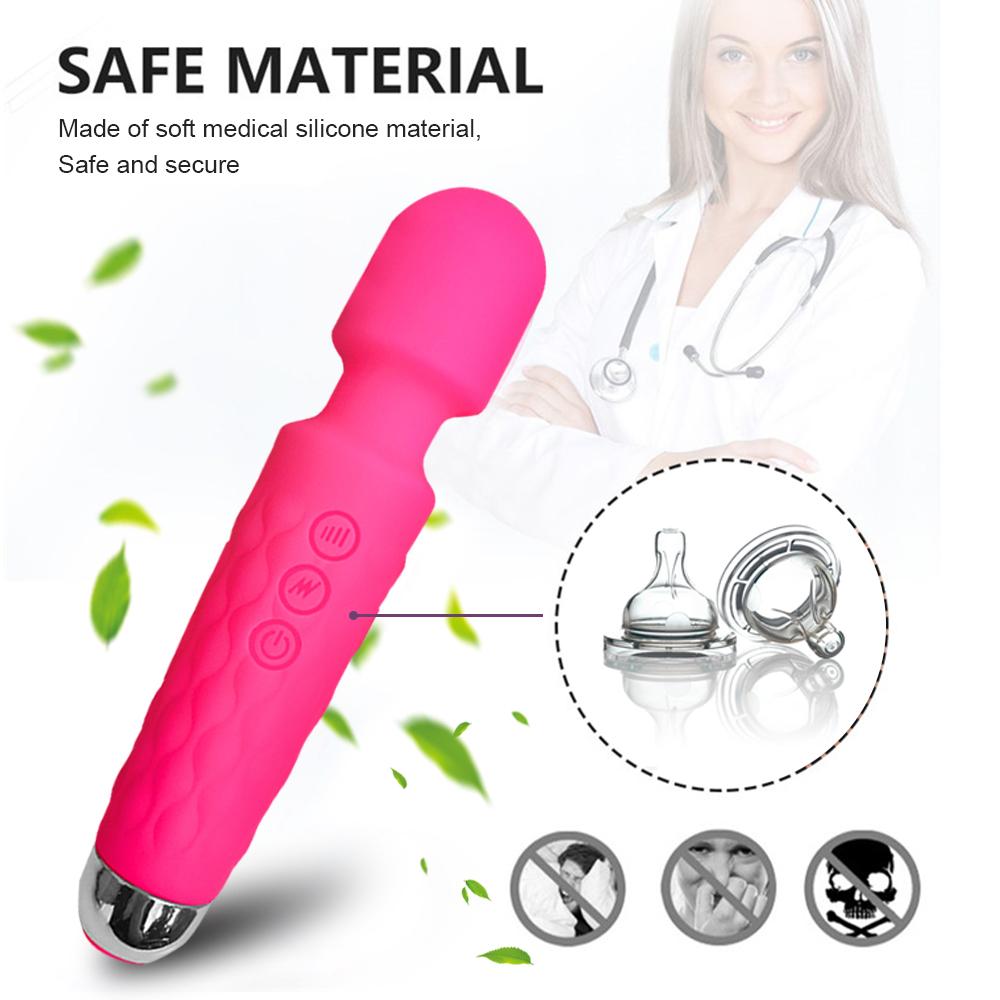 Růžové vibrátory pro ženy USB nabíjení AV Magická hůlka klitoris Vibrátor stimulátor Masážní přístroj Dospělé sexuální hračky pro ženy