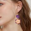 1 Pair Women Flower Dangle Earrings 2D Acrylic Floral Hook Earrings Hypoallergenic Lightweight Floral Drop Earrings Fashion Jewelry
