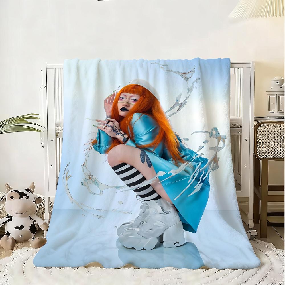 Y-Yeule Album Evangelic Girl Is a Gun Wurf Kinderfreundliche Flanell-Kuscheldecke Weich Warm Antistatisch Waschbar Ganzjahres