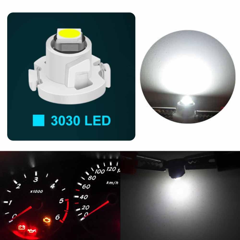 YUWENW 10 stk LED Panel Kulelys T4.2 Pære Målerkule Dashbordlys Bil 3030