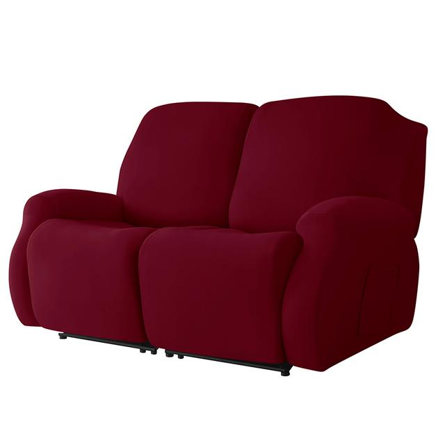 1 /2 /3 /4 Seat Recliner Sofa Cover Stretch Reclining Sofa Cover For Living Room Soft Solid Color Armchair Covers Washable 4 Pieces
