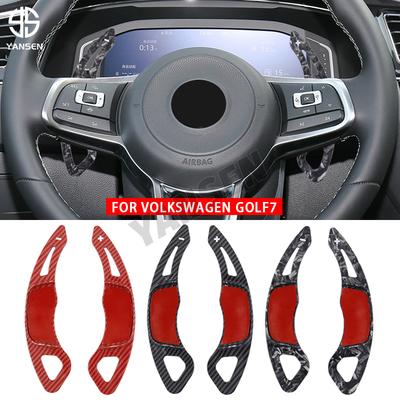 Black Carbon Fiber Steering Wheel Shift Paddle Extension Shifters For VW Golf 7 Mk7 R-Line GTI 2013-2018 Accessories