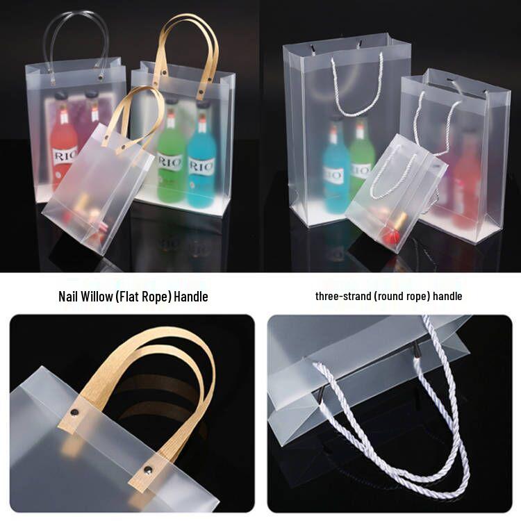 PP Transparent Frosted PVC Teacher's Day/Wedding Gift Tote Bag
