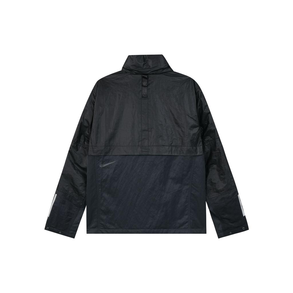 Nike Patchwork Loose Windbreaker Hooded Jacket Long Sleeve Cotton Coat Winter Men Outerwear Black CK0698-010