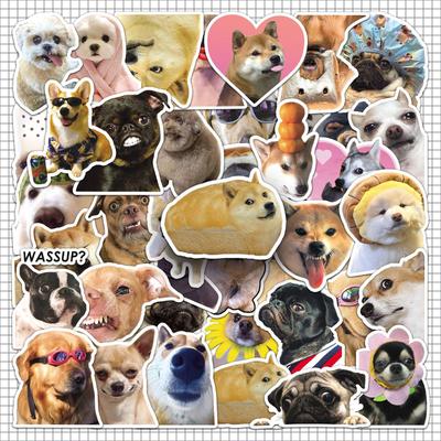 Pacote com 50 Adesivos Engraçados de Emojis de Cachorro - Fofos, Divertidos, Impermeáveis, Designs de Animais