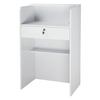 Reception Desk, 60 Cm Rectangular Front Counter Table, Modern Office Reception Desk with Drawer, Small Minimalist Retail Counter Table for Checkout,