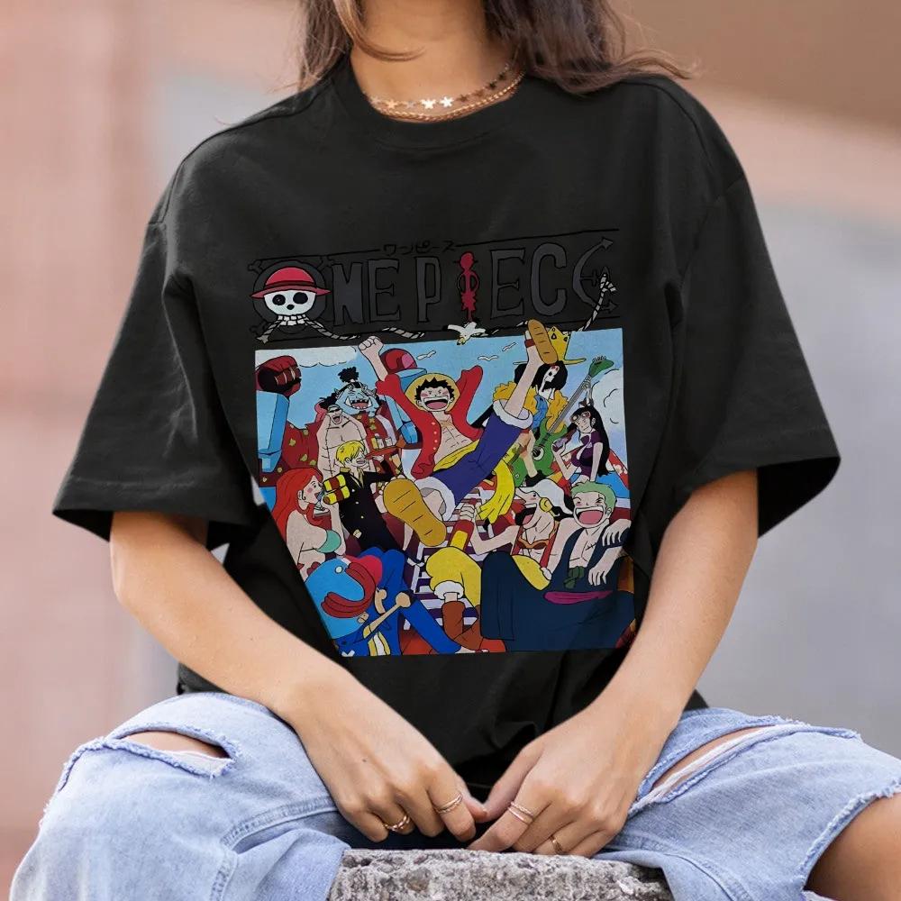 ONE PIECE Cotton Unisex Crewneck Anime TShirt Comfortable Shortsleeved Sports and Casual Mens and Womens Top Popular Tshirt