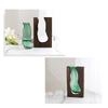 AEE4-Wooden House Glass Vase Water Raised Flower Living Room Dining Table Dry Flower Arrangement Container Ornament