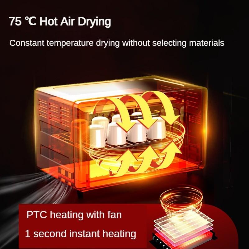 160W Kleiner Tee-Set-Desinfektionsschrank Mini-Tisch-UV-Sterilisator Haushalt Büro Wasserglas Desinfektionsgerät