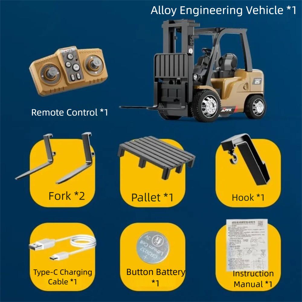 

Мини Коллекция Инженерной Техники Настольные Игрушки Модель 1/64 Радиоуправляемый Вилочный Погрузчик