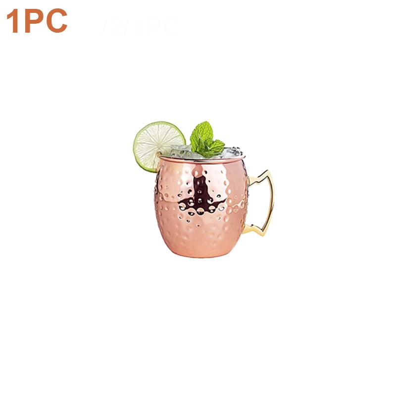 1-3pcs 550ml Hammered Copper Plated Moscow Mule Mug Beer Cup Coffee Cup Mug Copper Plated Canecas Mug Travel Mug Champagne Party