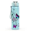 1PC Colorful Butterfly Floral Pattern 750ml Color Plastic Sports Water Bottle Leakproof Flip Straw Lid Suitable for Sports Office Home Use