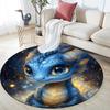 Blue Dragon Round Area Rug,Carpet Rug for Living Room Bedroom Sofa Playroom Decor,Non-slip Floor Mat