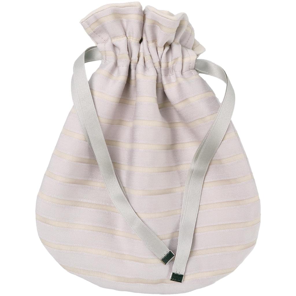 I Love Gauze Lace Drawstring Bag with Colored Gauze Made in Shiny Gray [Cluster] / Lining, Japan, Border,