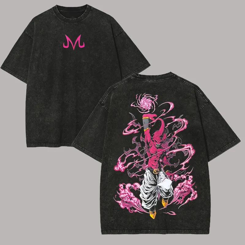 Kid Buu T Shirt Dragon Ball Z Anime Men Vintage Acid Wash Cotton M Logo Pink Graphic Double Sided Tees S