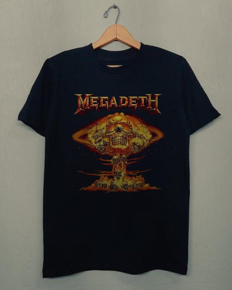 Редкая футболка рок-группы Megadeth, Унисекс Черная хлопковая футболка, Размер S-5XL Унисекс футболка S