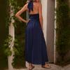 New Summer Sexy and Elegant Solid Color Neck Deep V-neck Dress