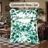 Gothic Moth Skulls Theme Throw Blanket Custom Name Text Personalized Blanket Soft Cozy Blanket for Home Sofa Bed