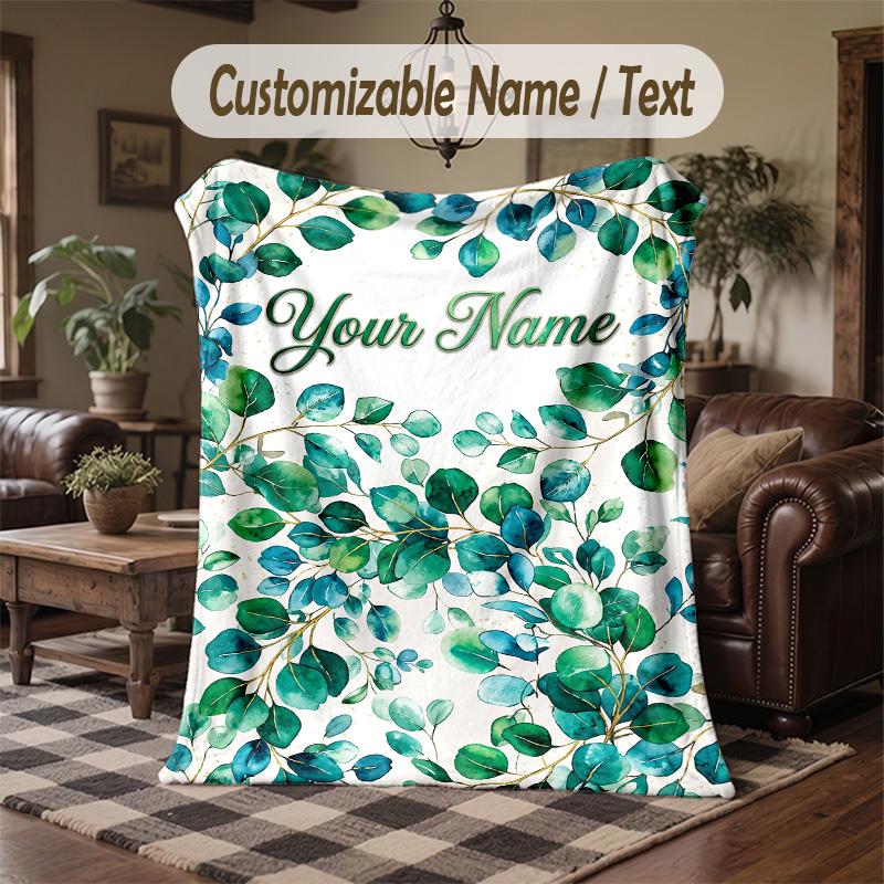 Gothic Moth Skulls Theme Throw Blanket Custom Name Text Personalized Blanket Soft Cozy Blanket for Home Sofa Bed