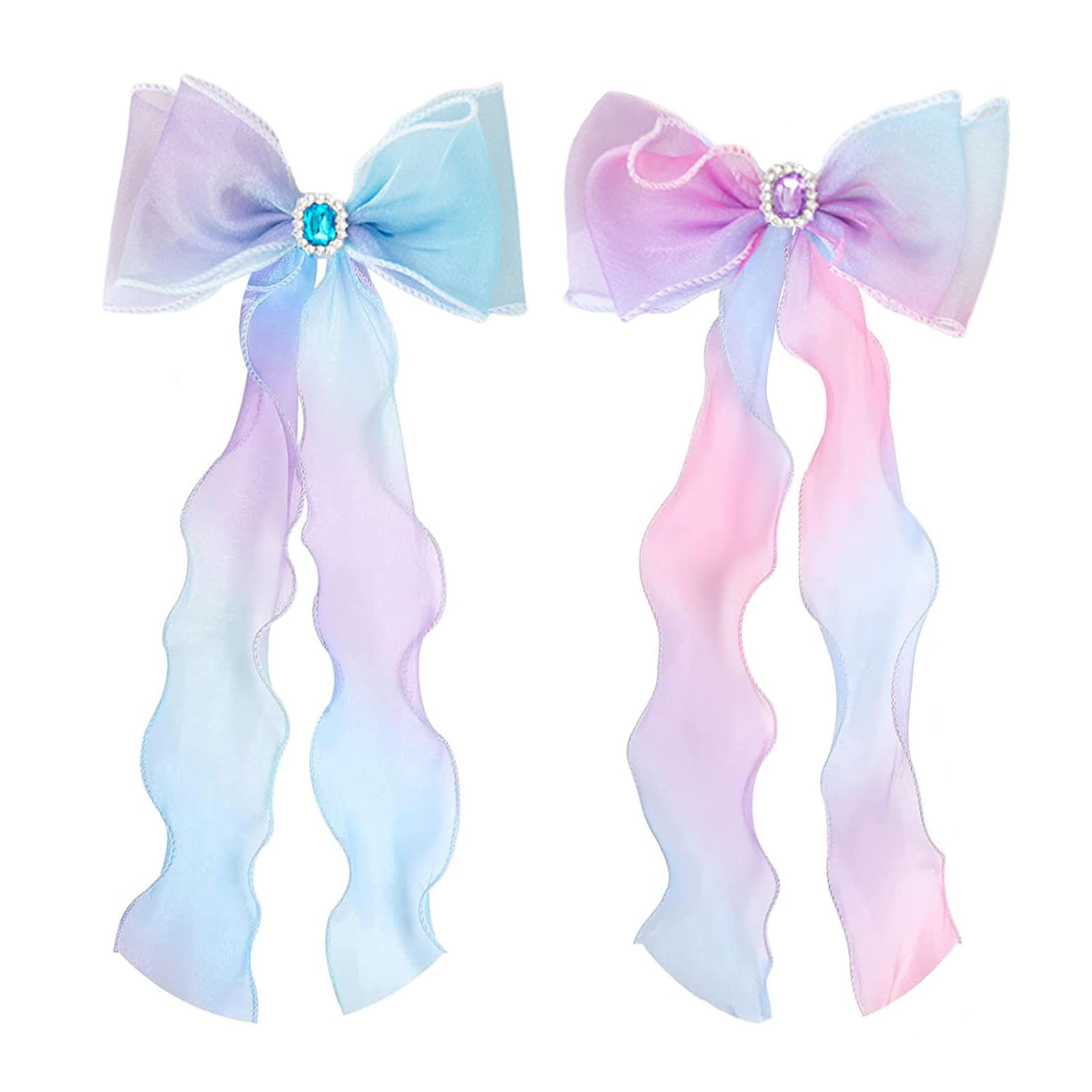 LIANHATA Hair Accessories, Set of 2, Bow Hair Ornaments, Hair Clips, Princess Ribbons, Hair Accessories for Dresses, Stylish and Cute Hairpins for