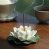 Handmade Ceramic Lotus Incense Burner - Zen-Inspired Home Decor,No Fragrance,Perfect choice for living room ambiance