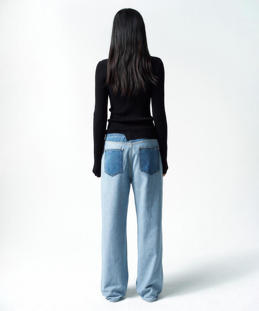 INSILENCE WOMEN Reverse Straight Denim Blue
