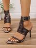 2025 New Summer Solid Color Sexy Open Toe Buckle Thin Sandals Elegant Dress Party Comfortable High Heels 35-42 Size