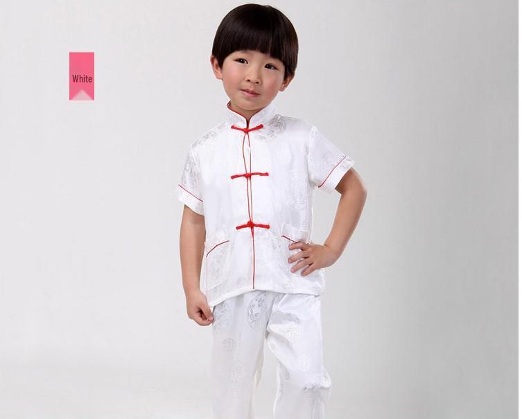 Rotes Sommer-Tang-Anzug-Set für Jungen: Kurzarm & Lange Hose