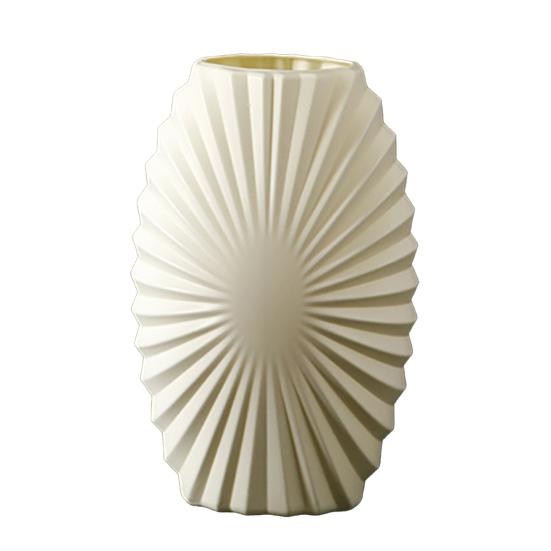 

Пластиковая ребристая ваза для цветов Минималистичный современный держатель для цветов Контейнер Домашний офис Настольное украшение Декоративная ваза для цветочных растений