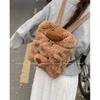 Schoolbag Handheld One Shoulder Cute Bear Head Backpack Women's Winter Trendy Fashion Plush Bag Casual Large Capacity Backpack