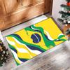 Brazil National Football Team Printed Flannel Area Rug Non Slip Soft Polyester Floor Carpet Indoor Decor Mat for Bedroom Living Room Sofa