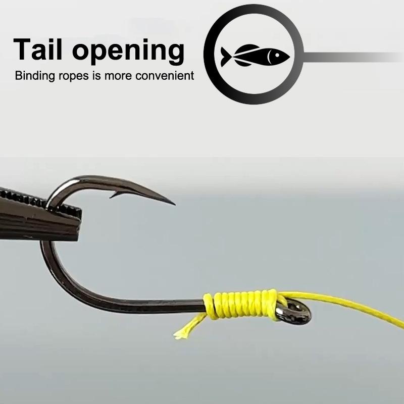 Fishhooks Strong Sharp Silver Circle Fishhook 3#-12# Jig Barbed Pesca Sea Fishing Set Portable Fishing Tackle Accessories
