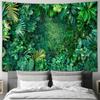 Greenery Wall Tapestry: Tropical Jungle Leaves Art for Living Room Decor Boho Style Woven Throw Fashion Blanket Multicolor Abstract Hang