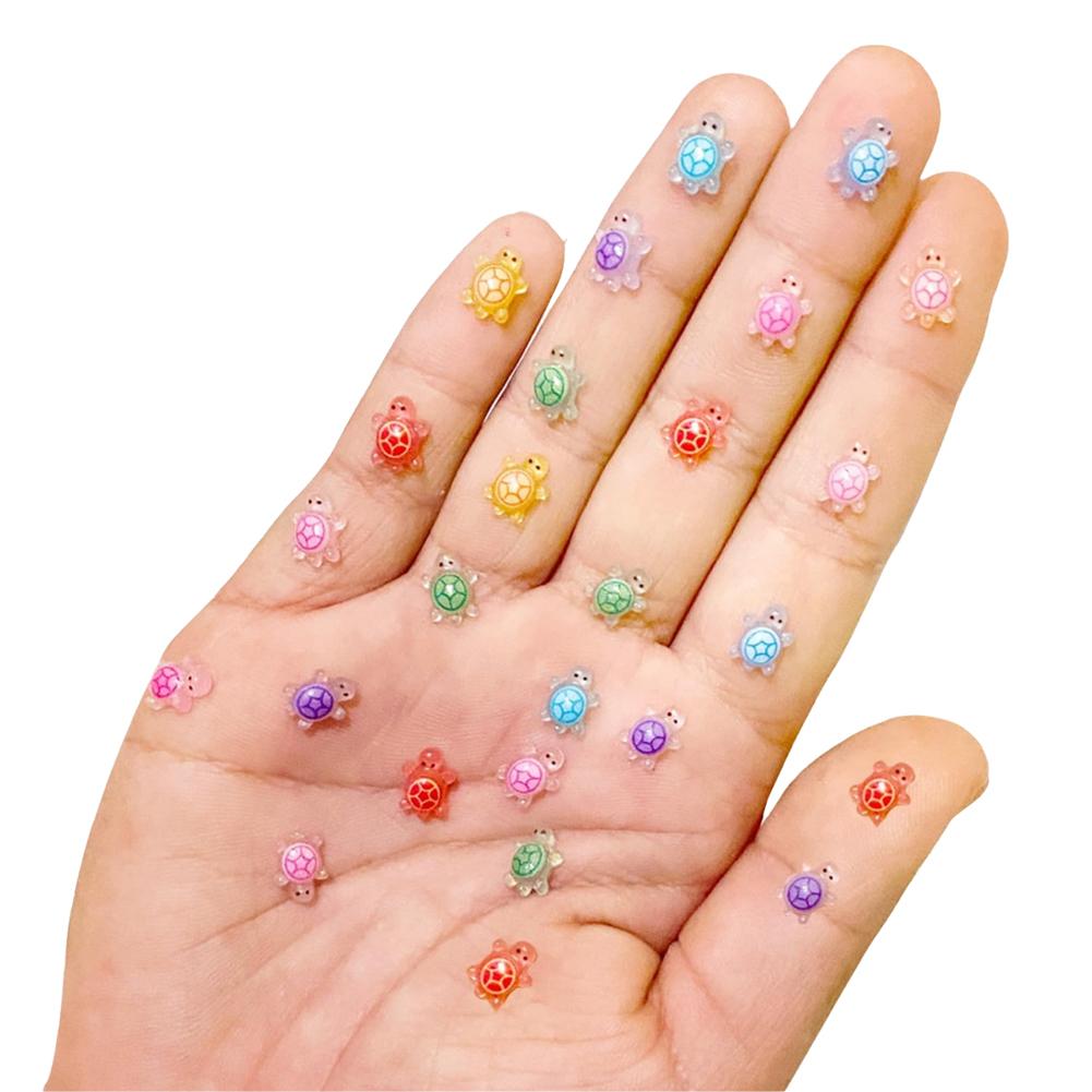 100 Pcs Cute Mini Colorful Turtle Flat Back Resin Cabochons Scrapbooking DIY Accessories Jewelry Decoration Hairpin Craft F4G6