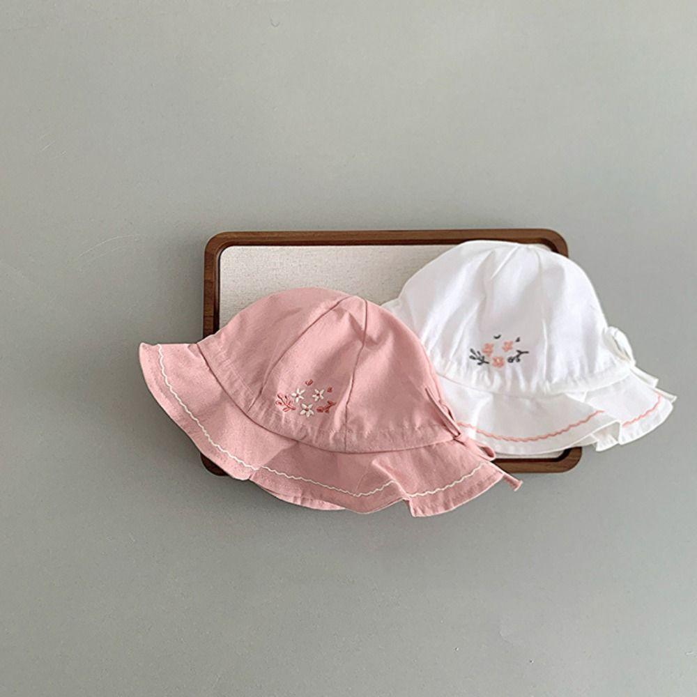 Pleated Baby Sunhat Flower Toddle Fisherman Hat Soft Infant Bucket Hat  Boy