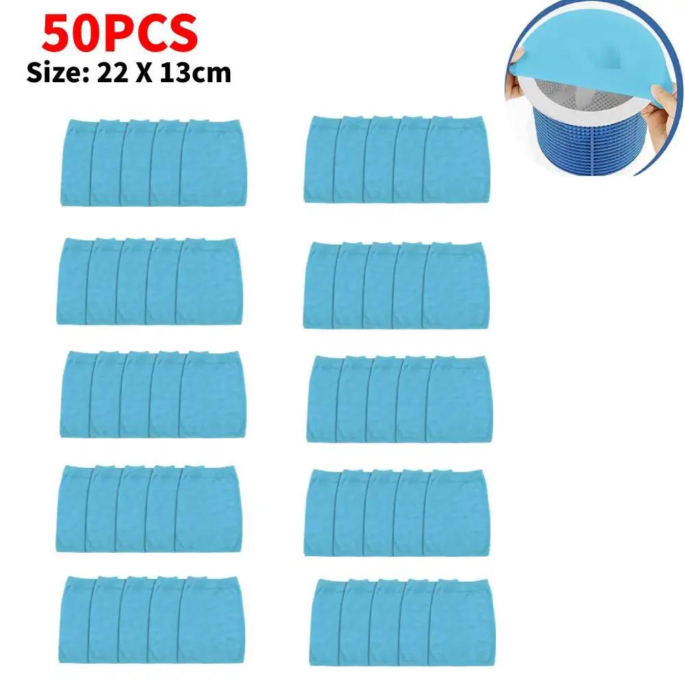 10/20/50/100pcs Filter Storage Pool Skimmer Socks Nylon Swimming Pool Filter Socks For Baskets Skimmers White Pool Supply