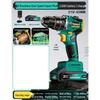 Mașină de găurit cu percuție fără fir GREENER 21V, fără perii, priză CN (adaptor inclus)