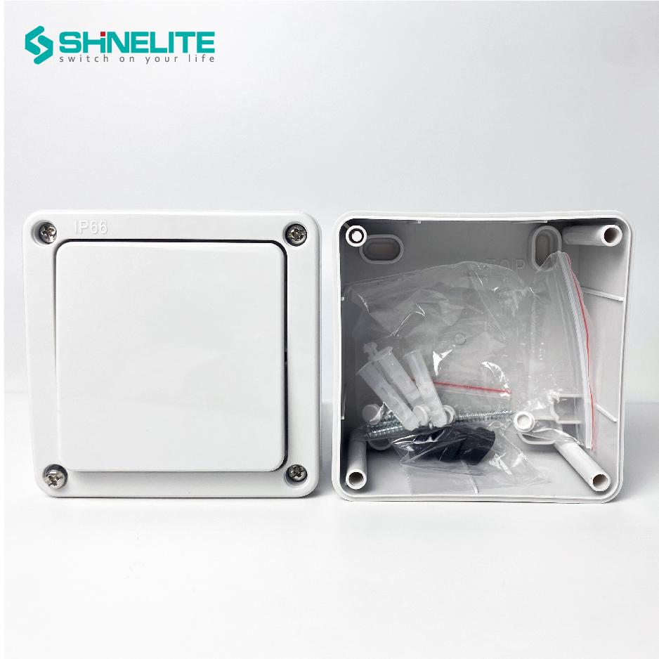 Shinelite 2 Gang IP66 Waterproof Electrical Switch Uk Wall Switch for IP66 Waterproof Outside