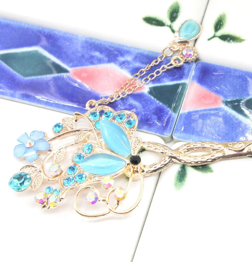 Miaomyao Single for Japanese Clothing Metal Hair Antique European Butterfly Pink Hair Miaomyao Hairpin, Hairpin, (Tomesode, Kimono, Yukata), Ornament,