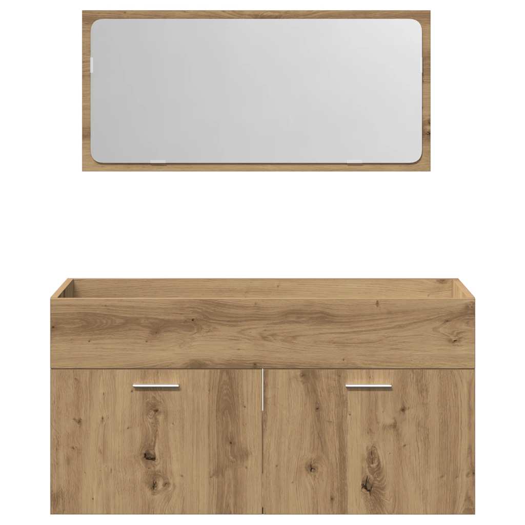 Bathroom Cabinet with Mirror Artisan Oak Wood Based Material